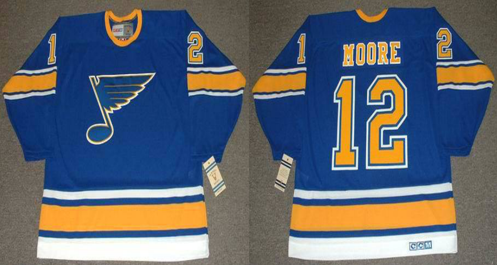 2019 Men St.Louis Blues #12 Moore blue CCM NHL jerseys->st.louis blues->NHL Jersey